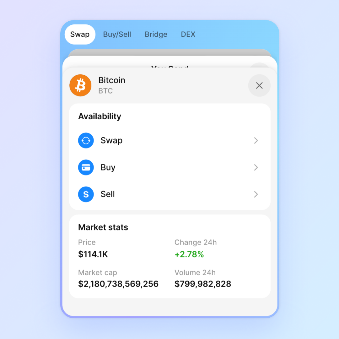 Unified coin and network selector in Widget 4.0