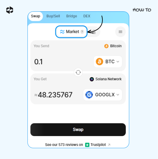 A market rate is selected for tokenized securities
