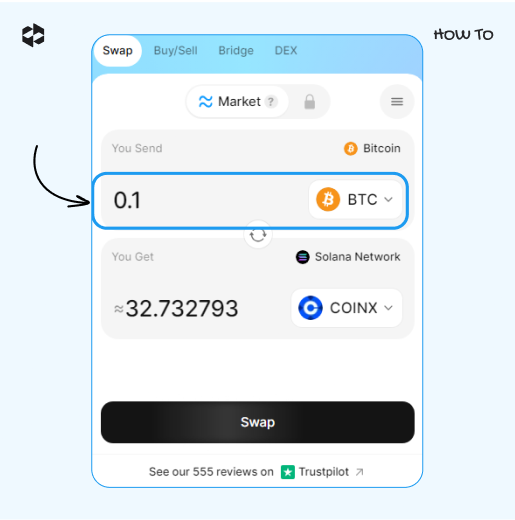 Pick the coin to send